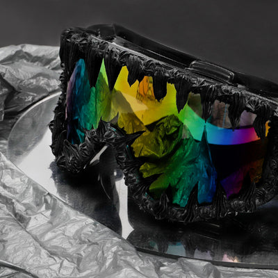 Gafas de Sol Reflectantes con Efecto Resina Brillante - Estilo Hip-Hop Rock - Image 3