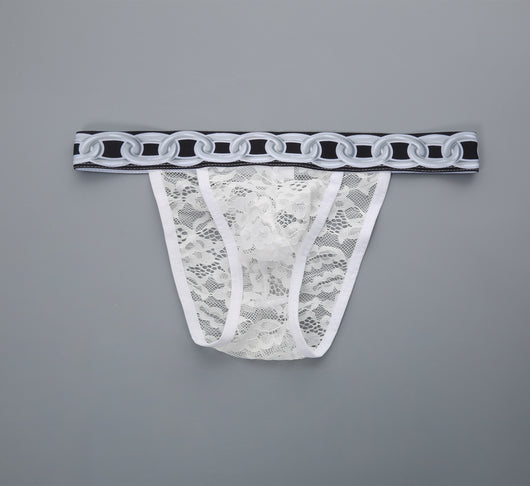 Tanga Masculino de Encaje 3D con Cadena Ajustable Transparente - Image 19