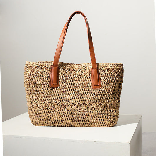 Bolsa de Ratán Asimétrica de Gran Capacidad con Asa de Hombro - Image 4