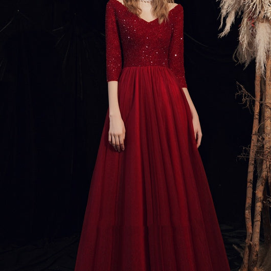 Vestido Rojo de Novia con Manga Larga y Espalda Abierta para Brindis - Image 7