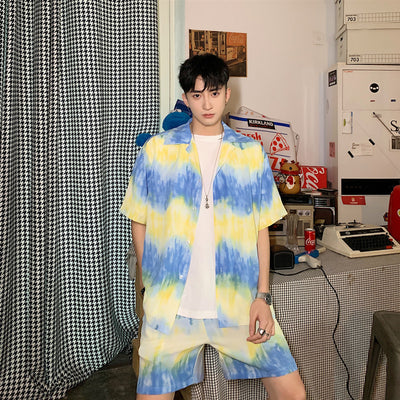 Camisa Tie Dye Contraste de Manga Corta - Image 7