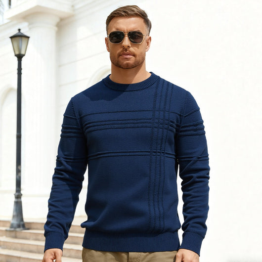Suéter Tejido Cuello Redondo Clásico para Hombre - Image 11