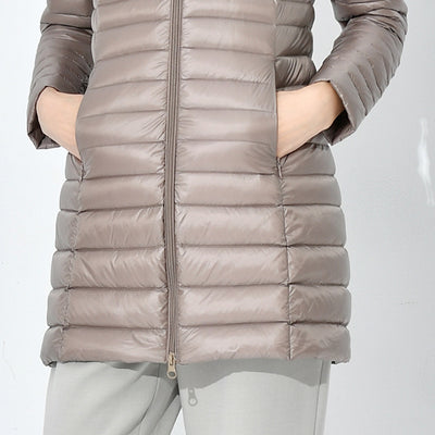 Abrigo Acolchado Mujer Otoño Invierno - Chaqueta Ligera Cuello Alto Ajustada Talla Grande - Image 3