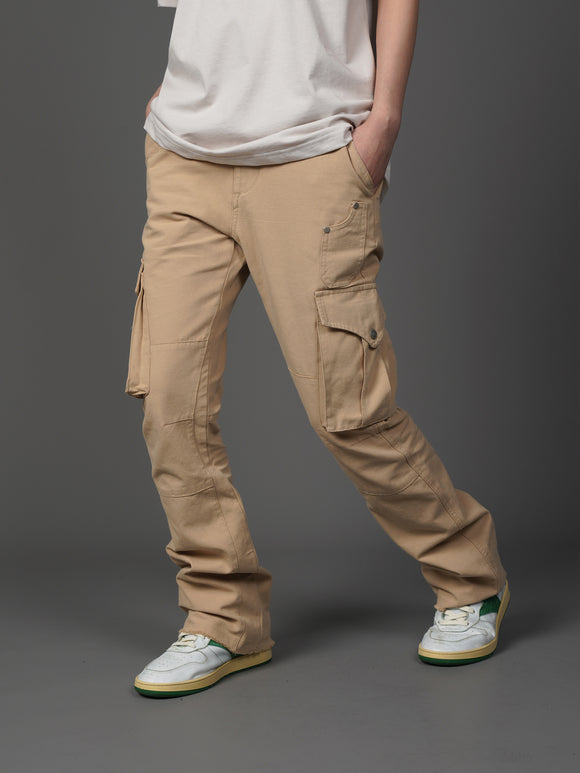 Pantalones Retro Bicolor con Bolsillos y Micro Acampanados - Tendencia Nacional