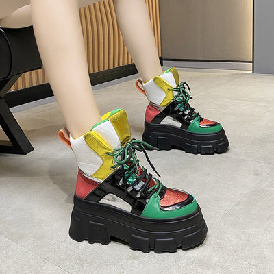 Botas Vintage Martin Plataforma Contraste Algodón - Image 18