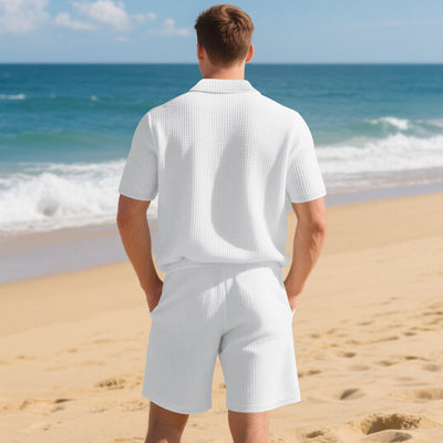 Conjunto Casual de Polo Holgado y Shorts para Hombre - Image 16