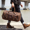 Bolsa de Viaje en Cuero Genuino de Primera Capa - Capacidad Extra Grande para Hombre