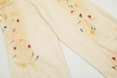 Pantalones Retro con Diseño Splatter Pintado a Mano - Image 10