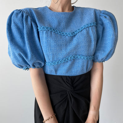 Blusa Retro con Mangas Abullonadas para Mujer - Image 16