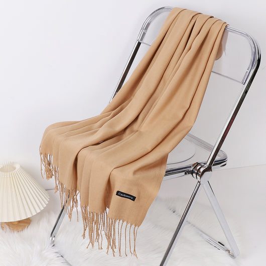 Bufanda Larga de Cashmira Suave - Color Liso para Otoño e Invierno