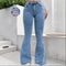 Pantalones Slim Fit Cintura Alta con Estampado Denim y Tela Elástica