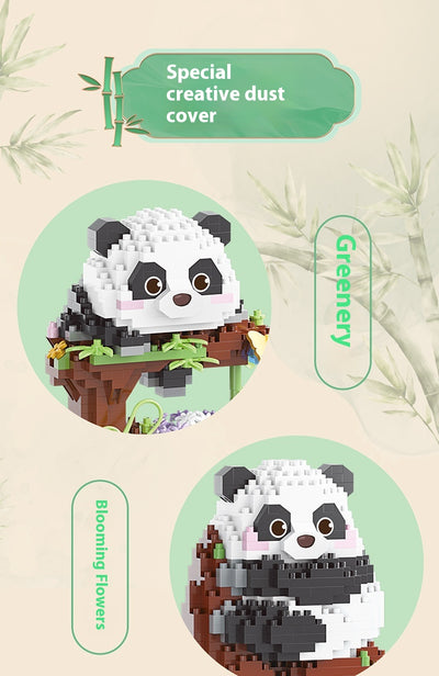 Ramo de Bloques Constructivos con Panda y Pájaro en Maceta Armable - Image 8