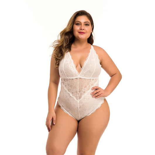 Lencería Sensual Talla Grande con Encaje y Malla - Image 22
