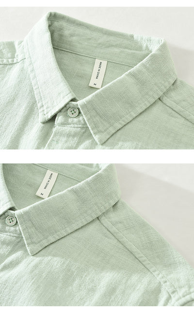 Camisa de Lino Suelta para Hombre - Estilo Casual Artístico de Manga Larga - Image 15