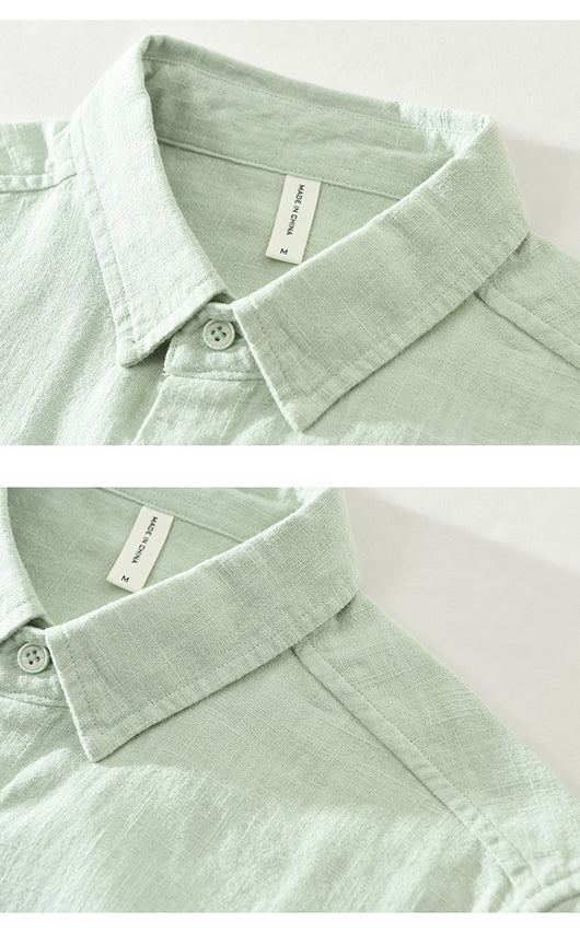 Camisa de Lino Suelta para Hombre - Estilo Casual Artístico de Manga Larga - Image 15