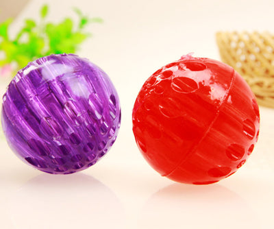 Solid purple pet toy ball with a high elastic honeycomb pattern, suitable for dogs and cats. - Image 12