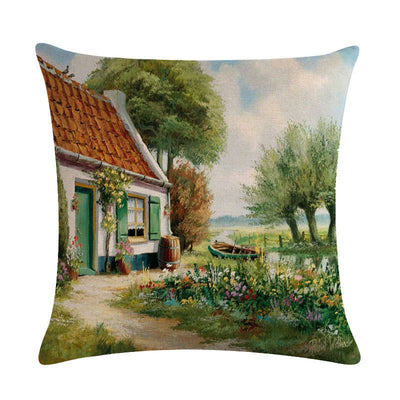 Funda de Almohada Lino Paisajes Rurales - Colección Pintura al Óleo - Image 18