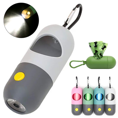 Dispensador de Bolsas para Desechos de Mascotas con Luz LED