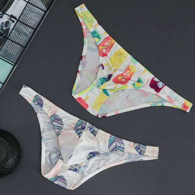 Slip Masculino de Malla Transpirable Tanga Baja con Estampado - Image 15