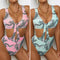 Traje de Baño Enterizo Triangular Estampado para Mujer