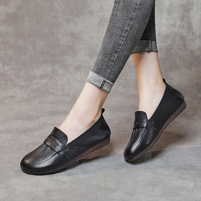 Zapatos de Cuero Retro para Mujer con Suela Flexible - Image 7