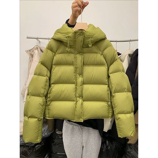 Chaqueta Acolchada Suelta con Capucha - Colores Sólidos Otoño Invierno - Image 10