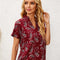 Blusa Holgada Semitransparente de Manga Larga con Estampado