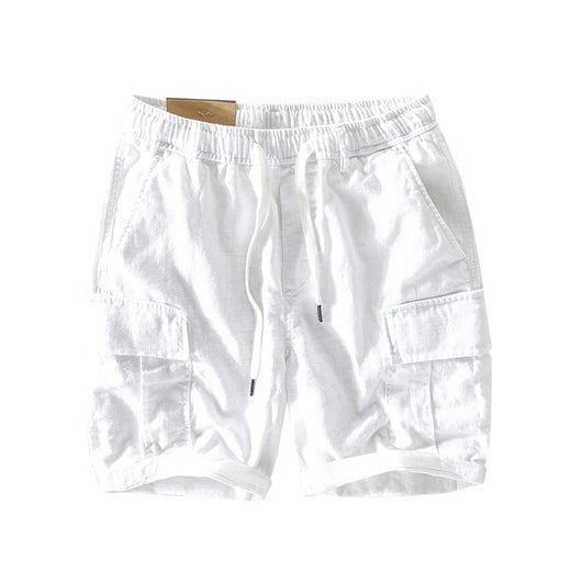 Shorts de Lino Casual para Hombre con Bolsillos y Cordón - Image 5