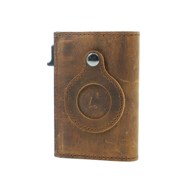 Billetera de Cuero Vintage con Extractor Automático de Tarjetas - Image 3