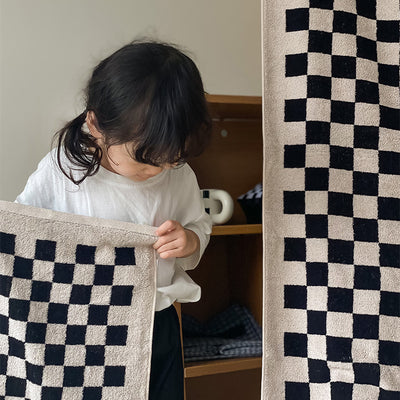 Toallas de Algodón Peinado Tejidas con Diseño Cuadrícula Padre e Hijo - Image 2