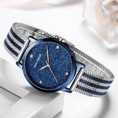 Reloj Silk Dial con Malla de Diamantes