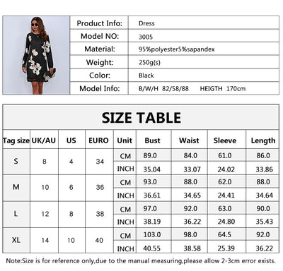 Vestido Entallado de Manga Larga con Estampado para Mujer - Image 6