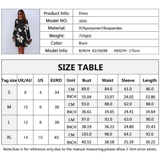 Vestido Entallado de Manga Larga con Estampado para Mujer - Image 6