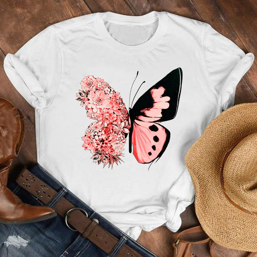 Vestido Corto Estampado con Mariposas y Flores para Niña - Image 3