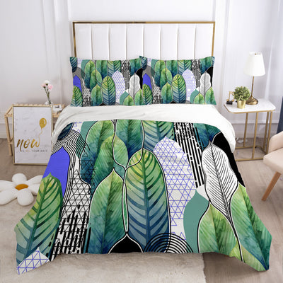 Juego de Cama Nordic Primavera Funda Nórdica Hojas Verdes - Image 4