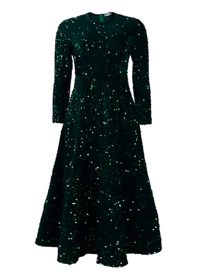 Vestido Formal Midi con Lentejuelas y Manga Larga para Mujer - Image 10