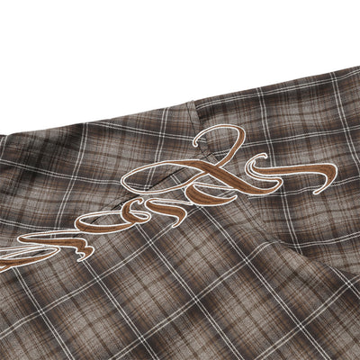 Camisa Cuadros con Bordado de Letras - Corte Holgado y Solapa Clásica - Image 18