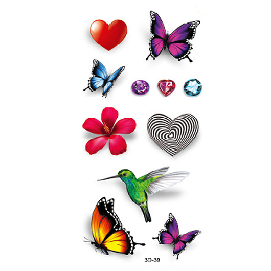 Tatuajes Temporales de Rosas y Mariposas - Impresión a Color Resistente al Agua - Image 45