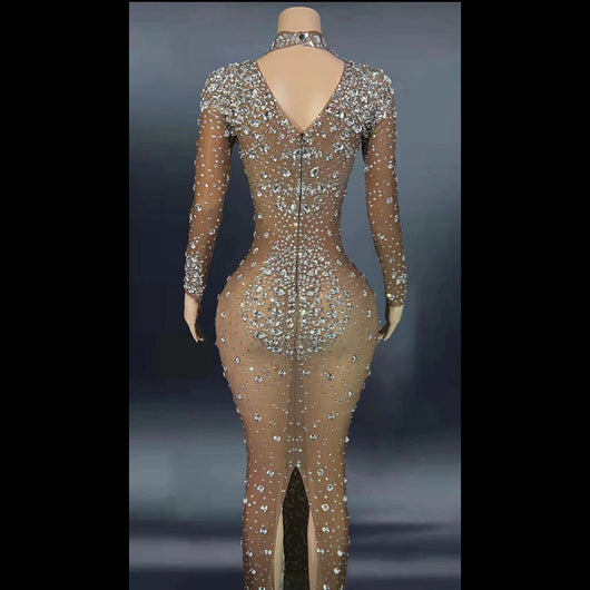 Vestido de Gala para Mujer con Cristales Brillantes - Image 4
