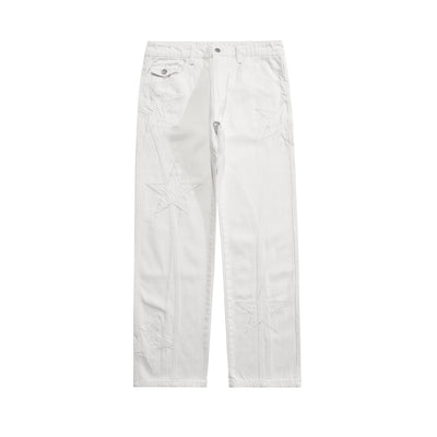 Jeans Rectos Vintage Lavado Buffalo con Bordado para Hombre y Mujer - Image 5