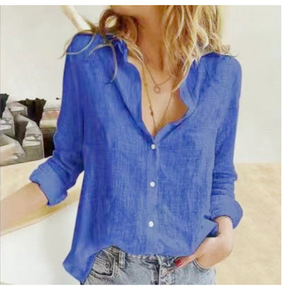 Blusa Cardigan Suelta con Solapa y Botones - Camisa Manga Larga para Mujer - Image 25