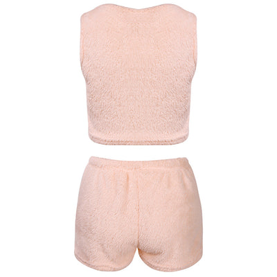 Conjunto de Pijama de Tres Piezas de Felpa Suave para Casa - Image 19
