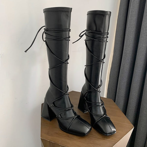 Botas de Tacón Grueso hasta la Rodilla - Estilo y Comodidad