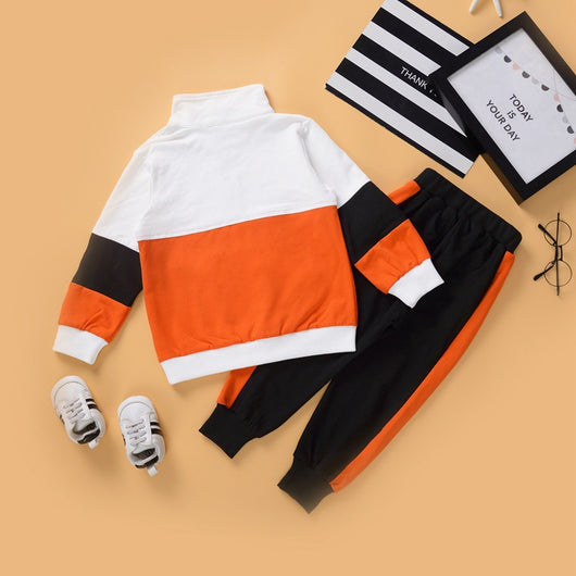 Conjunto Elegante: Blusa Manga Larga con Bloques de Color y Pantalón Coordinado - Image 3