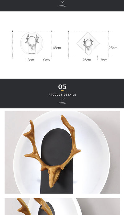 Lámpara de Pared Decorativa Astas Acrílico para Sala de Estar - Image 14