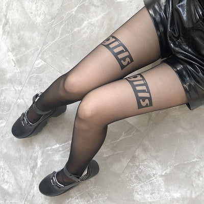 Calcetines Personalizados con Letras Negras - Versátiles e Impresos - Image 4