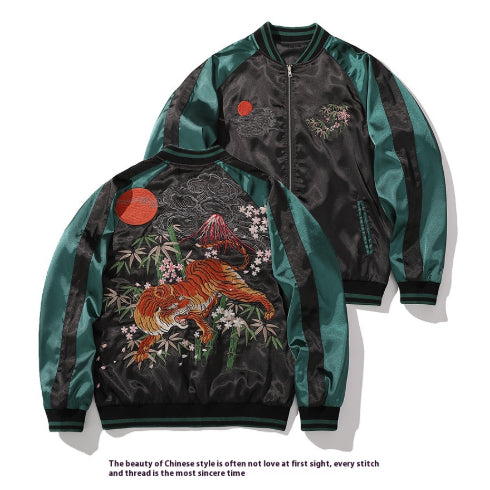 Chaqueta de Otoño Estilo Nacional Chino con Bordado Tiger Mountain
