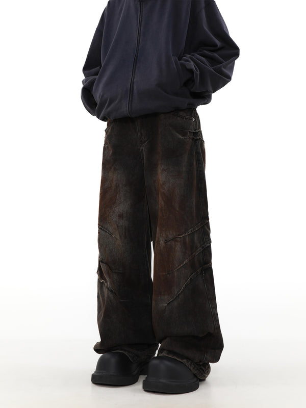 Pantalones Vaqueros Holgados Desgastados para Hombre - Estilo Urbano Relajado