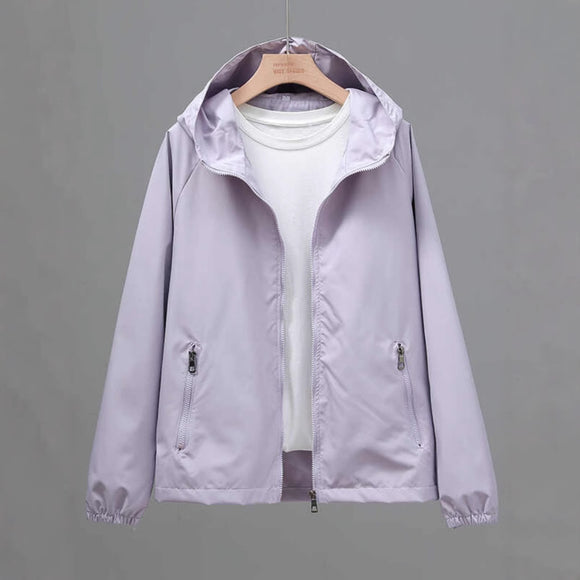 Chaqueta Hoodie Suelta Cropped Talla Grande Mujer - Ligera y Casual