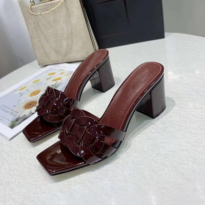 Sandalias y Pantuflas de Tacón Alto en Cuero para Mujer - Image 23